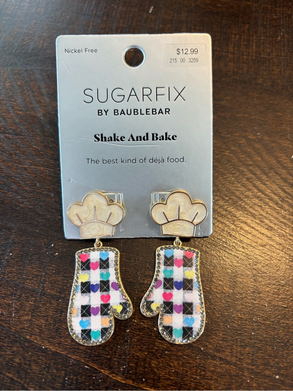 Sugarfix by Baublebar Shake & Bake chefs hat and mittens earrings